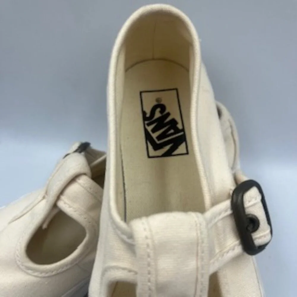 Vans Cream Slip-On Sneakers with Buckle - Picture 7 of 12